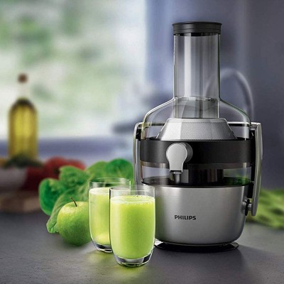 Соковитискач Philips Avance Collection відцентрований 1200Вт, чаша-1л, жмих-2.1л, жолоб на ціле яблуко, пластик/метал, сріблясти
