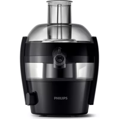 Соковитискач Philips Viva Collection відцентрований 500Вт, чаша-0.5л, жмих-1л, пластик, чорний (HR1832/00)