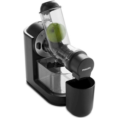 Соковитискач Philips Viva Collection шнековий 150Вт, чаша-1л, жмих-0.75л, пластик, чорний (HR1889/70)