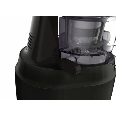 Соковитискач Tefal Juiceo шнековий 150Вт, чаша-0.8л, жмих-0.8л, насадка для цитрусових, пластик, червоно-чорний (ZC150838)