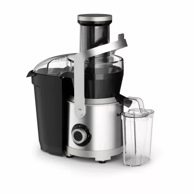 Соковитискач Tefal Nutri XXL відцентрований 1000Вт, чаша-0.8л, жмих-2.2л, жолоб на ціле яблуко, пластик/метал, чорний-нержавіюча