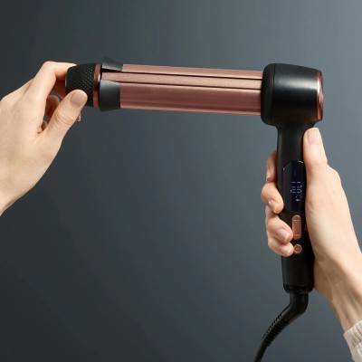 Стайлер Rowenta Twist Curl, автоматичний, темп.режимів-4, 150C–210С, кераміка, рукавика та термопідкладка, чорно-золотий (CF4620