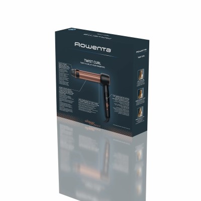 Стайлер Rowenta Twist Curl, автоматичний, темп.режимів-4, 150C–210С, кераміка, рукавика та термопідкладка, чорно-золотий (CF4620