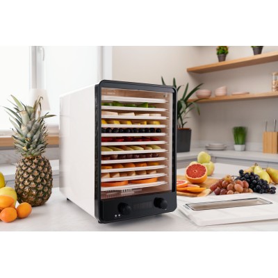 Сушарка для продуктів Ardesto 550Вт, піддонів - 10+1x3см, макс - 70°С, сітка для ягід, пластик, білий (FDB-1138)