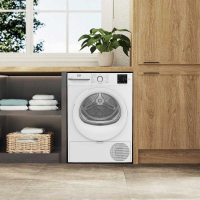 Сушильна машина Beko тепловий насос, 8кг, A++, 55см, дисплей, підсвітка барабану, пар, білий (BM3T38239WW)