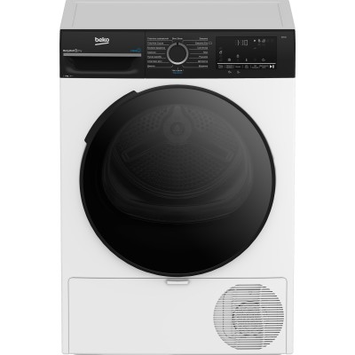Сушильна машина Beko тепловий насос, 8кг, A++, 60см, дисплей, підсвітка барабану, пар, білий (BM3T48239WPBB2)