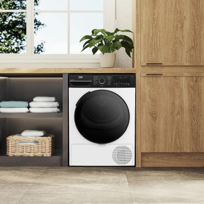 Сушильна машина Beko тепловий насос, 8кг, A++, 60см, дисплей, підсвітка барабану, пар, білий (BM3T48239WPBB2)