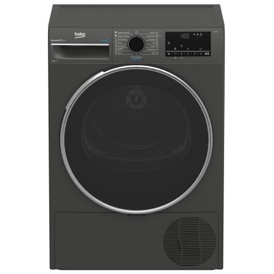 Сушильна машина Beko тепловий насос, 8кг, A++, 60см, дисплей, підсвітка барабану, сірий (B3T68239MG)