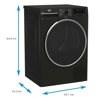 Сушильна машина Beko тепловий насос, 8кг, A++, 60см, дисплей, підсвітка барабану, сірий (B3T68239MG)