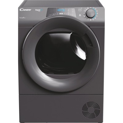 Сушильна машина Candy тепловий насос, 7кг, A++, 48,6см, дисплей, Wi-Fi, cріблястий (RP4H7A2TRER-S)