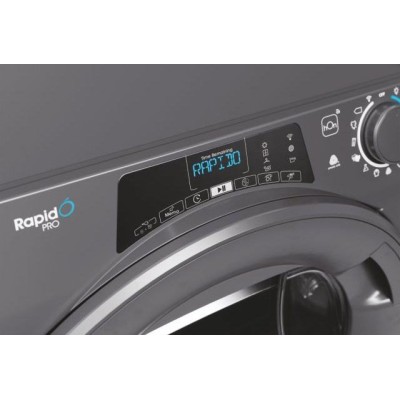 Сушильна машина Candy тепловий насос, 7кг, A++, 48,6см, дисплей, Wi-Fi, cріблястий (RP4H7A2TRER-S)