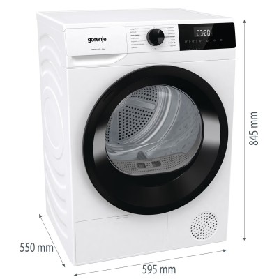 Сушильна машина Gorenje конденсаційна, 8кг, А++, 60см, дисплей, білий (DHNE82)