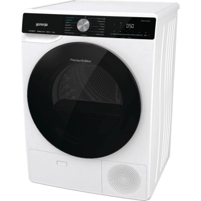 Сушильна машина Gorenje тепловий насос, 9кг, A++, 60см, дисплей, 15 програм, підсвітка барабану, білий (DNS92)