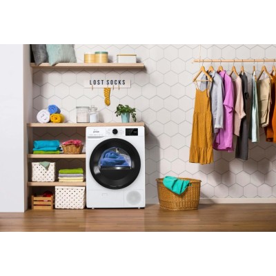 Сушильна машина Gorenje тепловий насос, 9кг, A++, 60см, дисплей, 16 програм, Wi-Fi, білий (DPNE92GNLWIFI)