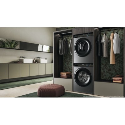 Сушильна машина Haier тепловий насос, 9кг, A+++, 59,5см, дисплей, пара, cріблястий (HD90-A3939R-S)