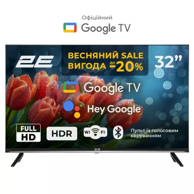 Телевізор 32" 2E LED FHD 60Hz Smart Google TV Black (2E-32A07KF)