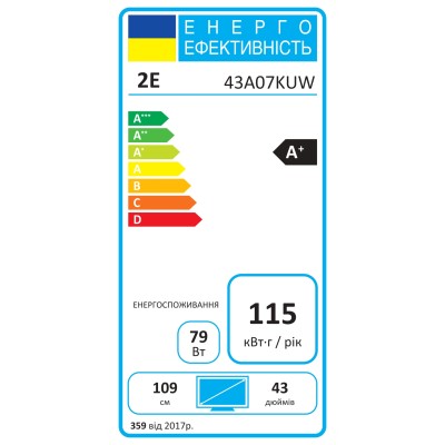 Телевізор 43" 2E LED 4K 60Hz Smart WebOS Black (2E-43A07KUW)