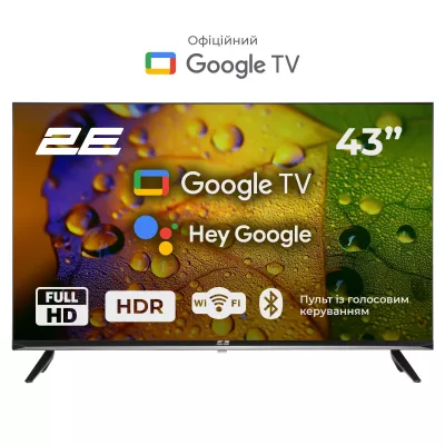 Телевізор 43" 2E LED FHD 60Hz Smart Google TV Black (2E-43A07KF)