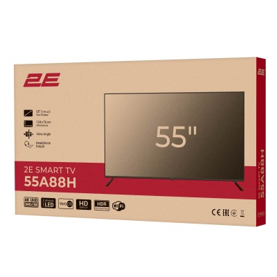 Телевізор 55" 2E MiniLED 4K 60Hz Smart WebOS Black (2E-55A88H)