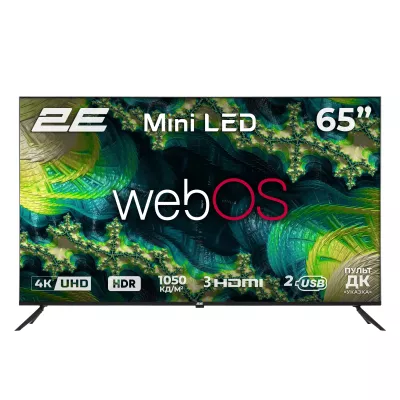 Телевізор 65" 2E MiniLED 4K 60Hz Smart WebOS Black (2E-65A88H)