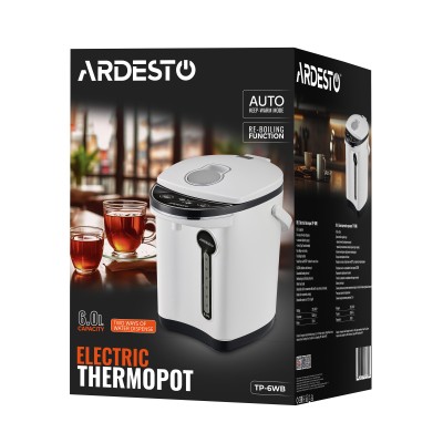 Термопот Ardesto 6л, пластик, сіро-чорний (TP-6WB)