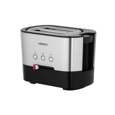 Тостер Ardesto Steel Collection 1000Вт, метал/пластик, сріблясто-чорний (T-K210)