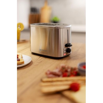 Тостер Gorenje 800Вт, підігрів, розморожування, пластик, сріблястий (T800DS)