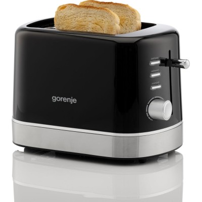 Тостер Gorenje 850Вт, підігрів, розморожування, пластик, чорний (T800DB)