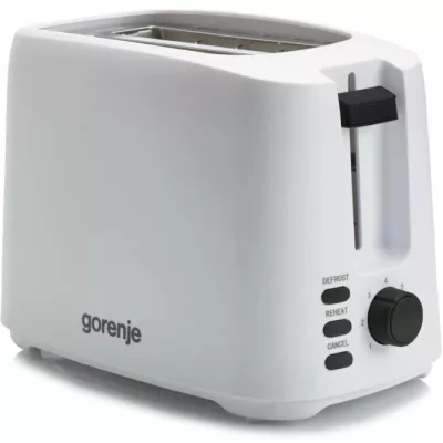 Тостер Gorenje, 850Вт, функц. розморожування, автовідключення, пластик, білий (T700XG)