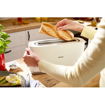 Тостер Philips Daily Collection 1000Вт, 1 відділення, пластик, білий (HD2590/00)