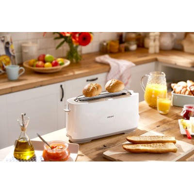 Тостер Philips Daily Collection 1000Вт, 1 відділення, пластик, білий (HD2590/00)
