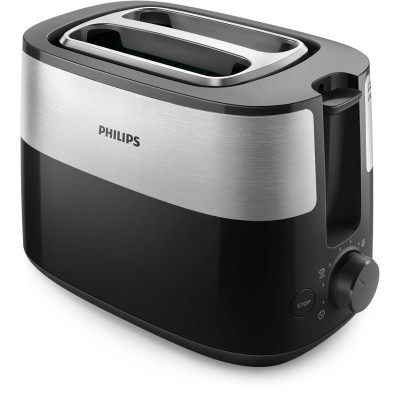 Тостер Philips Daily Collection 830Вт, метал/пластик, чорний (HD2516/90)