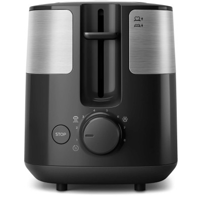 Тостер Philips Daily Collection 830Вт, метал/пластик, чорний (HD2516/90)
