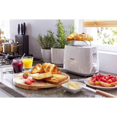 Тостер Philips Daily Collection 830Вт, пластик, білий (HD2581/00)