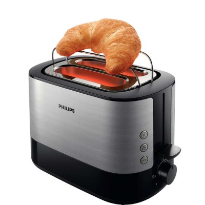 Тостер Philips WiWa Collection 1050Вт, метал/пластик, чорний (HD2637/90)
