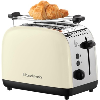Тостер Russell Hobbs Colours Plus 1600Вт, підігрів, розморожування, метал., бежевий (26551-56)
