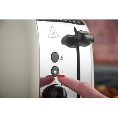 Тостер Russell Hobbs Colours Plus 1600Вт, підігрів, розморожування, метал., бежевий (26551-56)