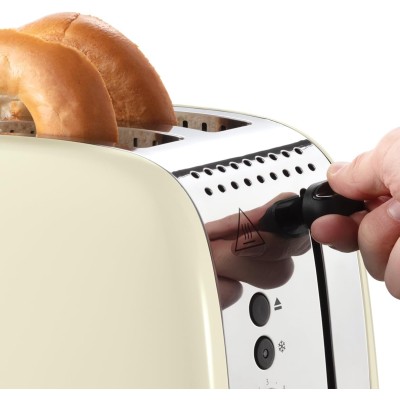Тостер Russell Hobbs Colours Plus 1600Вт, підігрів, розморожування, метал., бежевий (26551-56)