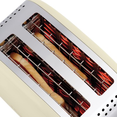 Тостер Russell Hobbs Colours Plus 1600Вт, підігрів, розморожування, метал., бежевий (26551-56)