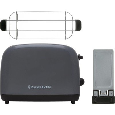 Тостер Russell Hobbs Colours Plus 1600Вт, підігрів, розморожування, метал., сірий (26552-56)