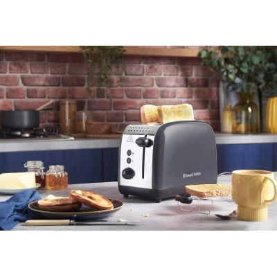 Тостер Russell Hobbs Colours Plus 1600Вт, підігрів, розморожування, метал., сірий (26552-56)