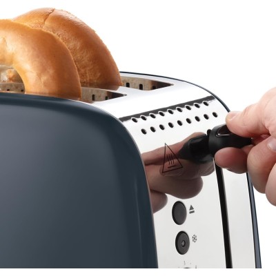 Тостер Russell Hobbs Colours Plus 1600Вт, підігрів, розморожування, метал., сірий (26552-56)