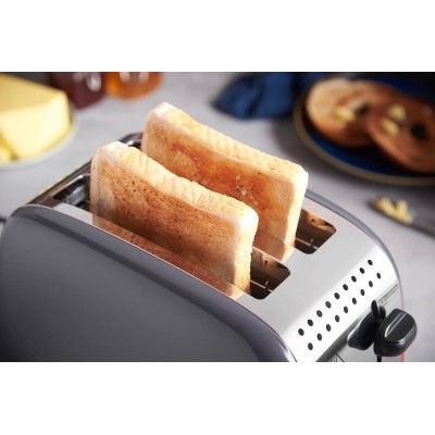 Тостер Russell Hobbs Colours Plus 1600Вт, підігрів, розморожування, метал., сірий (26552-56)