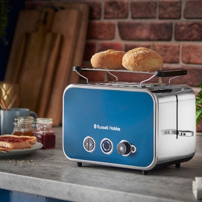 Тостер Russell Hobbs Distinctions 2-Slice 1670Вт, підігрів, розморожування, пластик, синій (26431-56)