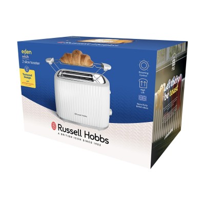 Тостер Russell Hobbs Eden 800Вт, пластик, підігрів,разморозка, білий (27370-56)