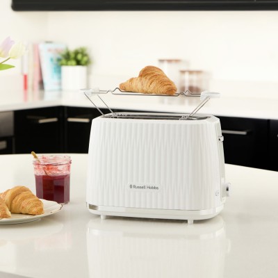 Тостер Russell Hobbs Eden 800Вт, пластик, підігрів,разморозка, білий (27370-56)