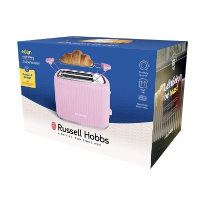 Тостер Russell Hobbs Eden 800Вт, пластик, підігрів,разморозка, малиновий (27372-56)