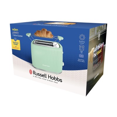Тостер Russell Hobbs Eden 800Вт, пластик, підігрів,разморозка, фісташковий (27374-56)