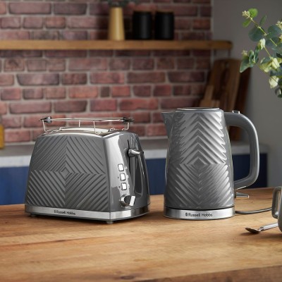 Тостер Russell Hobbs GrooWe 2 Slice 850Вт, підігрів, розморожування, пластик, сірий (26392-56)