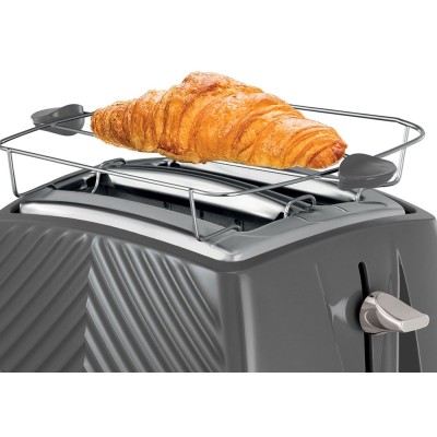 Тостер Russell Hobbs GrooWe 2 Slice 850Вт, підігрів, розморожування, пластик, сірий (26392-56)